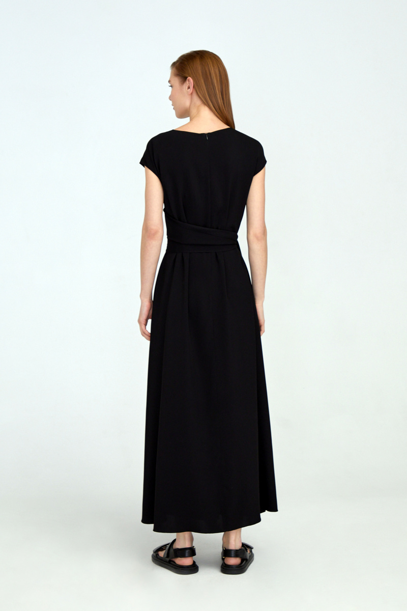 Платье с широкими завязками черное